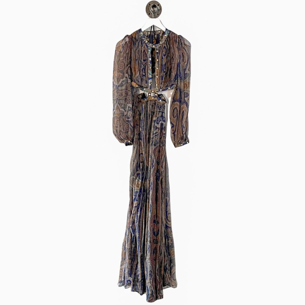 Zimmermann Esplanade Rivet Gown in Paisley - Picture 5 of 12
